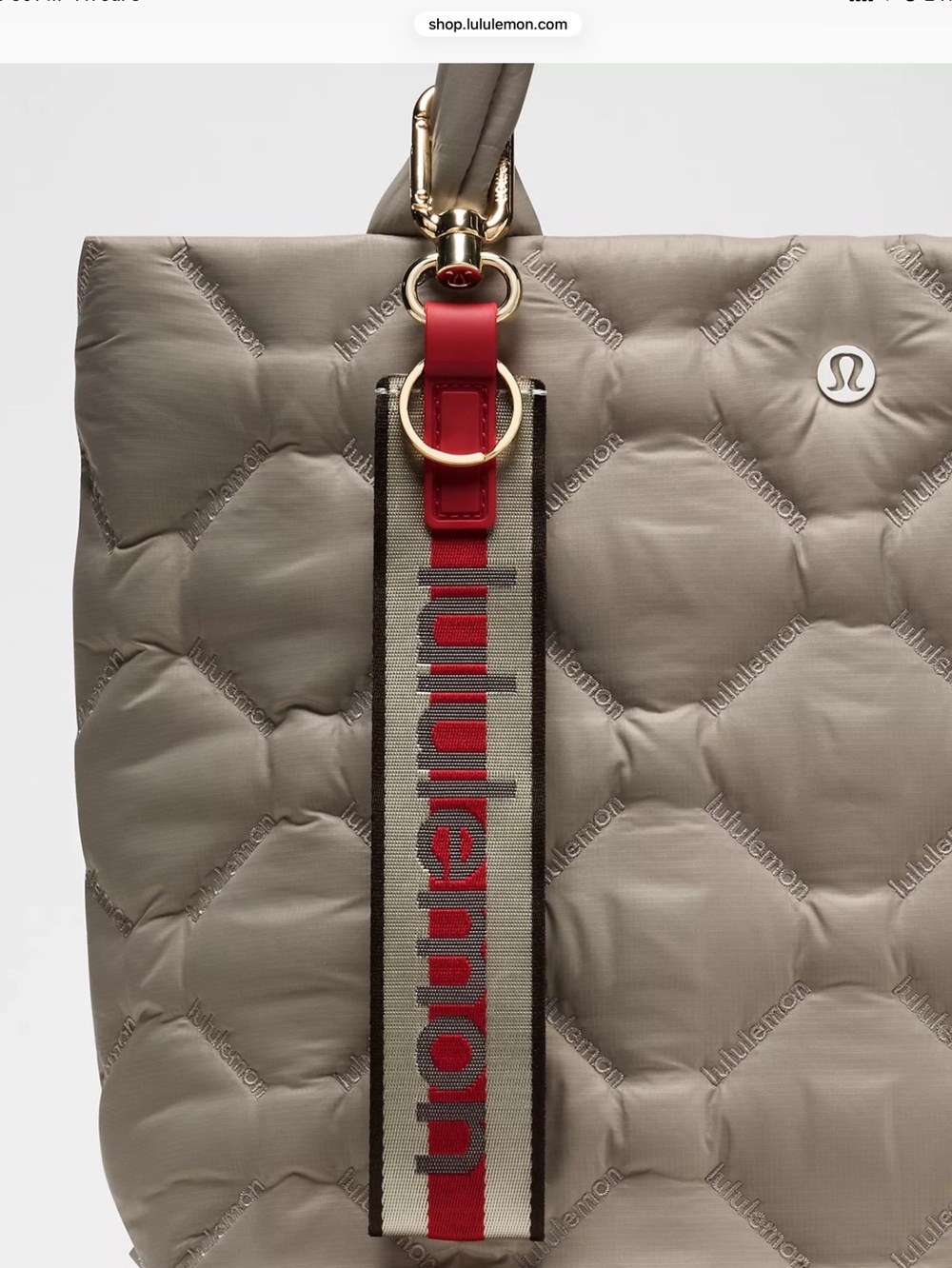 Lululemon Red Logo Strap Keychain